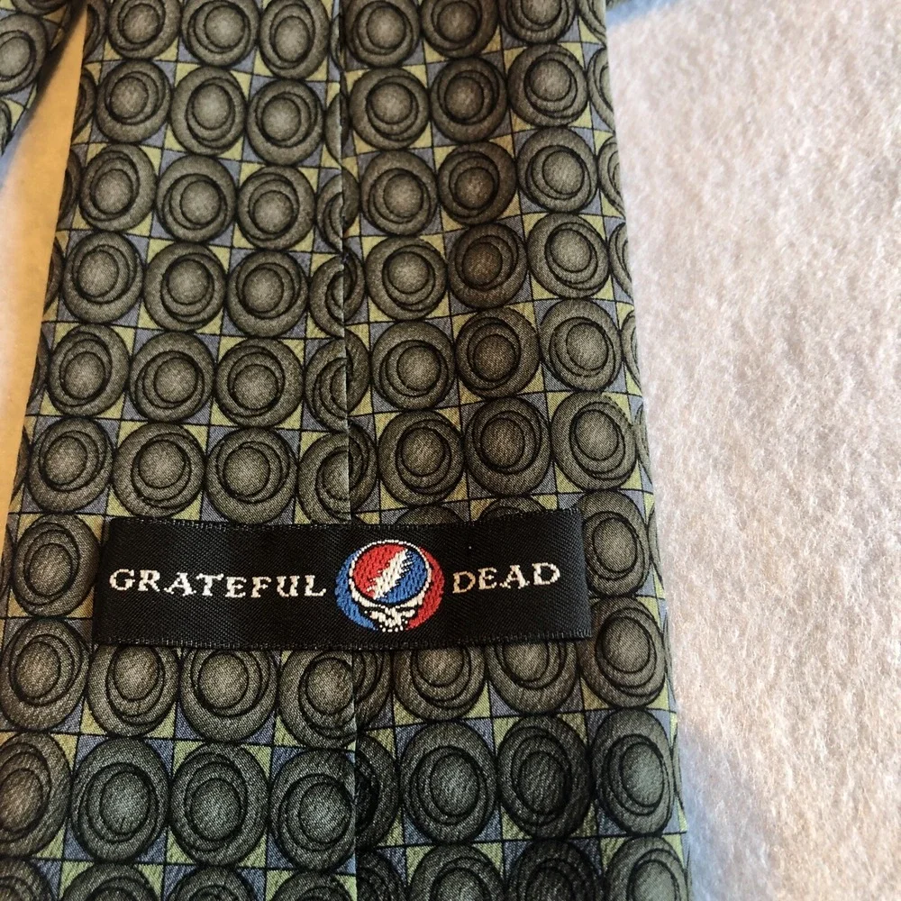 Grateful Dead Tie Green picasso Moon Sixth‎ set Jerry Garcia 100% Silk 1996